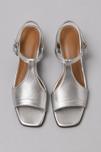 Faye | Silver Summer Sandals
