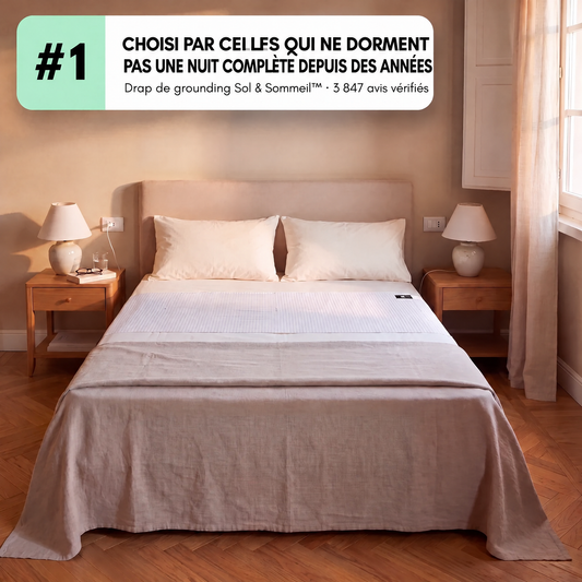 Sol & Sommeil, drap de grounding, numéro 1, chambre avec lit et lampes de chevet